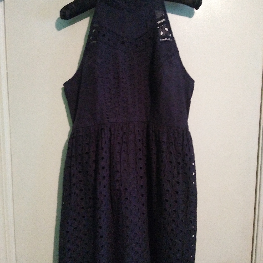 A formal navy blue dress. - Picture 6 of 6